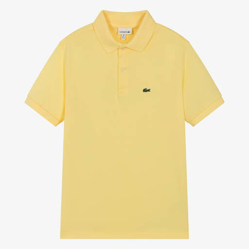 Lacoste-Teen Yellow Cotton Crocodile Polo Shirt | Childrensalon