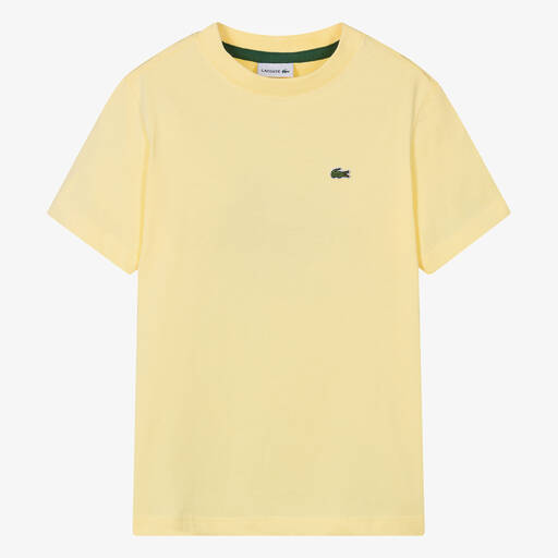 Lacoste-Teen Yellow Organic Cotton T-Shirt | Childrensalon