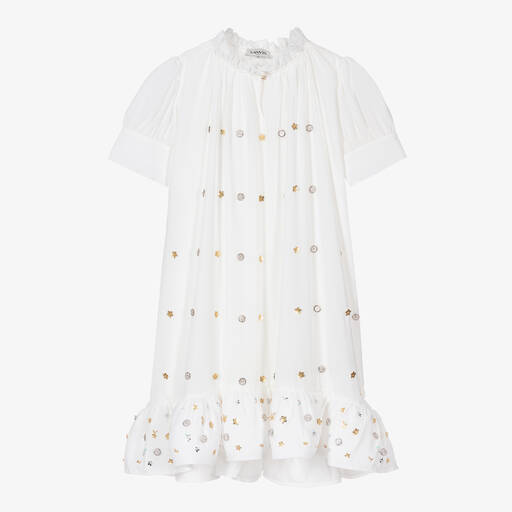 Lanvin-Teen Girls Ivory Embellished Dress | Childrensalon