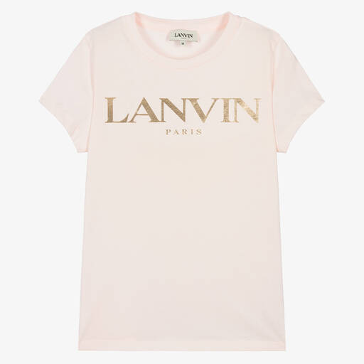 Lanvin-Teen Girls Pink Organic Cotton T-Shirt | Childrensalon