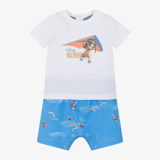 Lapin House-Baby Boys Blue Cotton Shorts Gift Set | Childrensalon