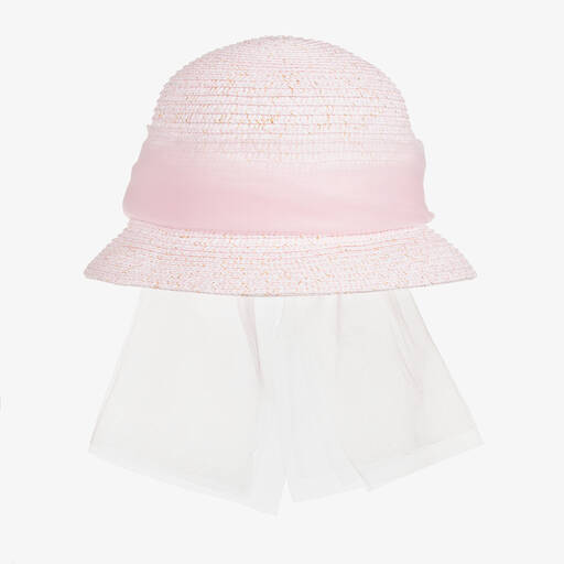 Lapin House-قبعة قش لون زهري للمولودات | Childrensalon