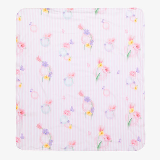 Lapin House-Baby Girls Pink Stripe Blanket (79cm) | Childrensalon