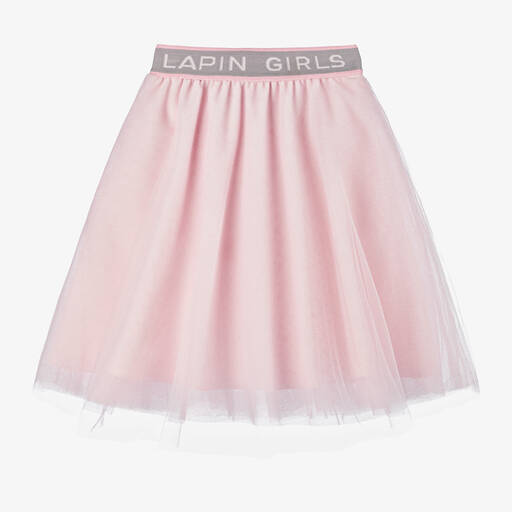Lapin House-Girls Glittery Pink Tulle Skirt | Childrensalon