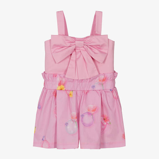 Lapin House-Girls Pink Cotton Shorts Set | Childrensalon