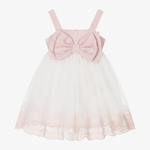 Lapin House-Girls Pink & Ivory Tulle Dress | Childrensalon