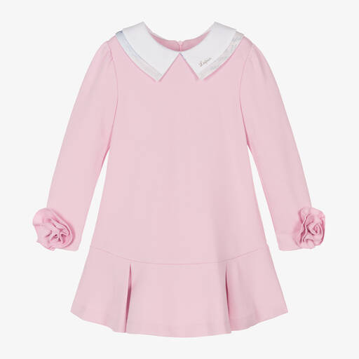 Lapin House-Girls Pink Viscose Jersey Dress | Childrensalon