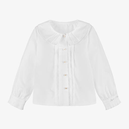 Lapin House-Girls White Cotton Blouse | Childrensalon