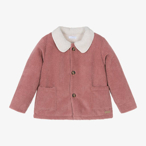 Laranjinha-Girls Pink Corduroy Jacket | Childrensalon