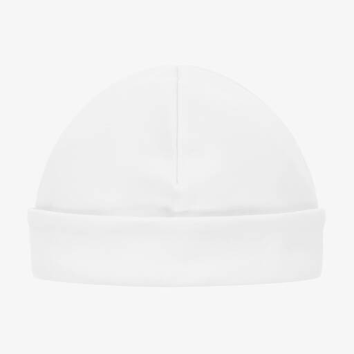 Laranjinha-White Cotton Baby Hat | Childrensalon