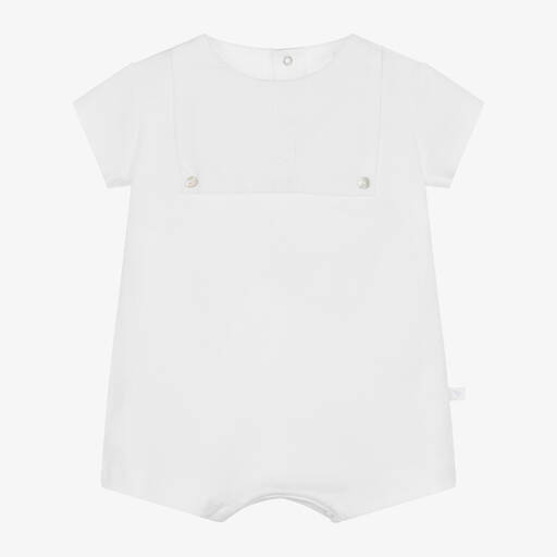 Laranjinha-White Cotton Baby Shortie | Childrensalon