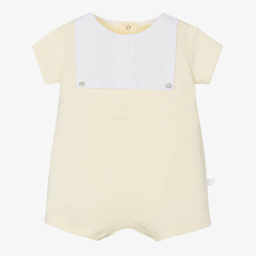 Laranjinha-Yellow Cotton Baby Shortie | Childrensalon