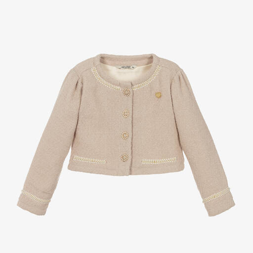 Le Chic-Girls Beige Tweed Jacket | Childrensalon