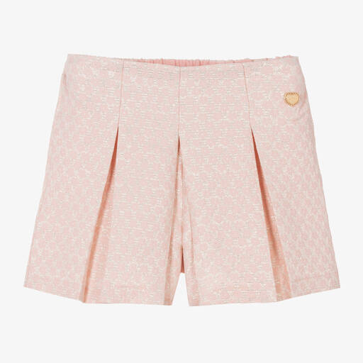 Le Chic-Girls Pink Brocade Pleated Shorts | Childrensalon