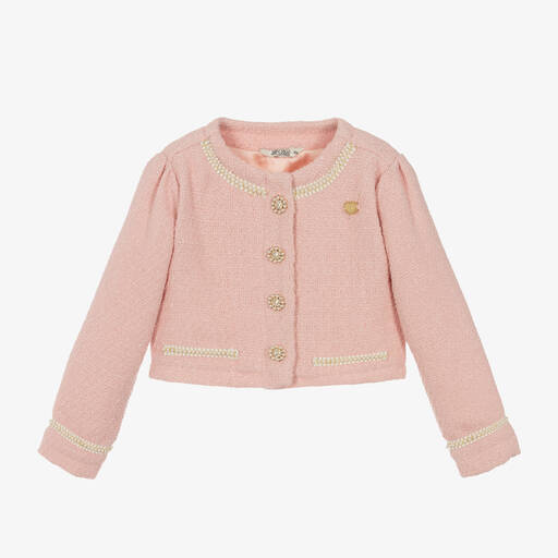 Le Chic-Girls Pink Tweed Jacket | Childrensalon