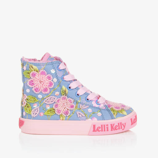 Lelli Kelly-ترينرز بكاحل عالي مطاط لون أزرق وزهري للبنات | Childrensalon