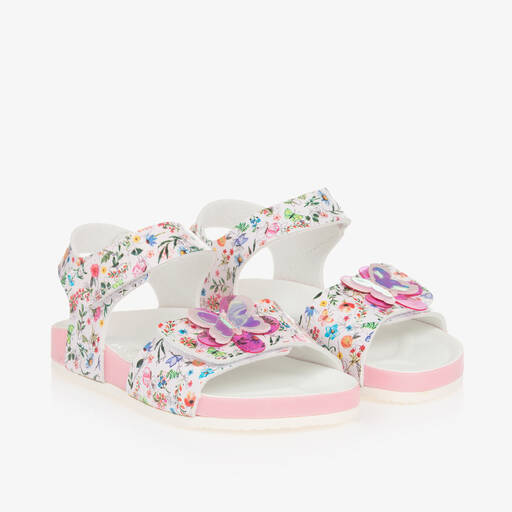 Lelli Kelly-Girls Pale Pink Floral Sandals | Childrensalon