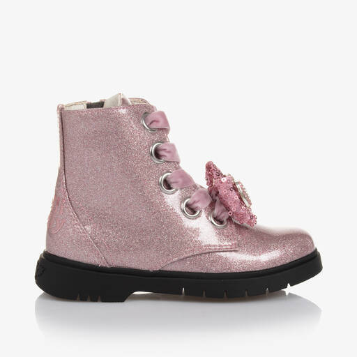 Lelli Kelly-Girls Pink Glitter Bow Boots | Childrensalon