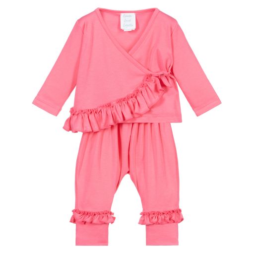 Lemon Loves Layette-Pink Pima Cotton Outfit | Childrensalon