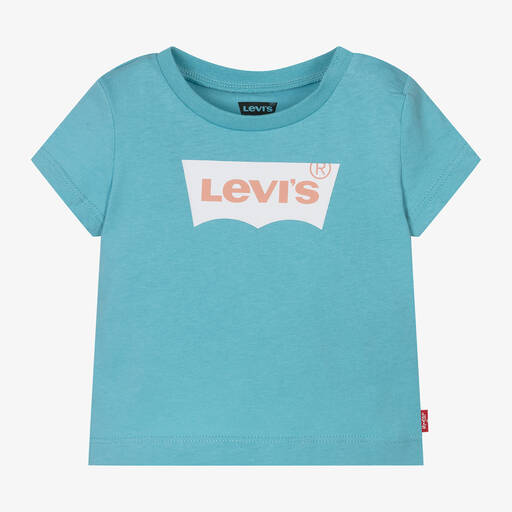Levi's-Baby Boys Blue Batwing Logo T-Shirt | Childrensalon