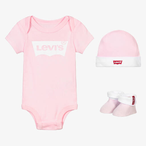 Levi's-Coffret cadeau body rose pâle bébé fille | Childrensalon