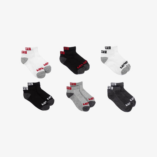 Levi's-Black & Grey Trainer Socks (6 Pack) | Childrensalon