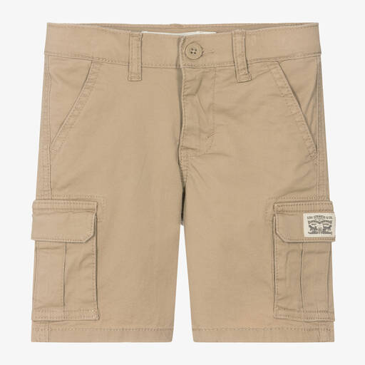 Levi's-Boys Beige Cotton Cargo Shorts | Childrensalon