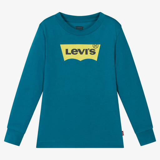 Levi's-Boys Blue Cotton Batwing Top | Childrensalon