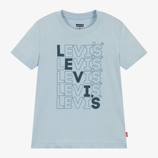 Levi's-تيشيرت قطن جيرسي عضوي لون أزرق فاتح للأولاد | Childrensalon