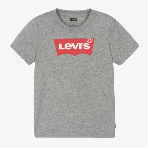 Levi's-Boys Grey Cotton Logo T-Shirt | Childrensalon