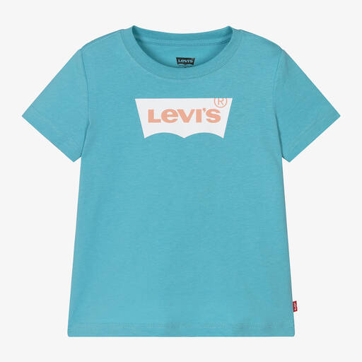 Levi's-Boys Light Blue Batwing Logo T-Shirt | Childrensalon