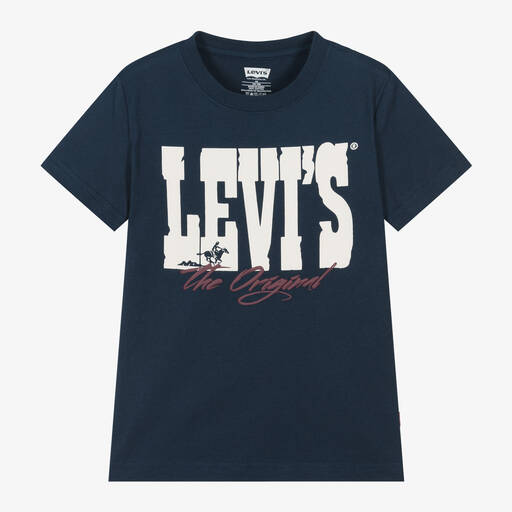 Levi's-Boys Navy Blue Cotton T-Shirt | Childrensalon