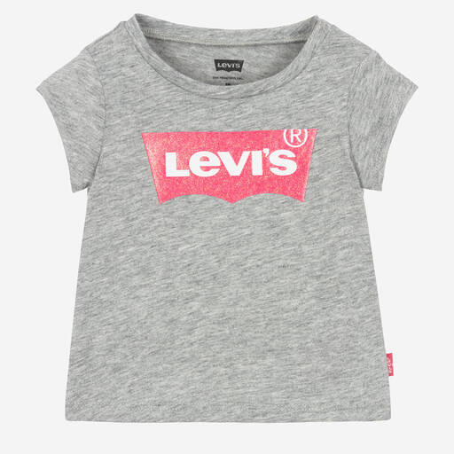 Levi's-T-shirt gris en coton fille | Childrensalon