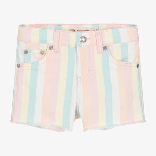 Levi's-Girls Pink Cotton Girlfriend Shorts | Childrensalon