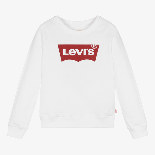 Levi's-Girls White Logo Sweatshirt  | Childrensalon