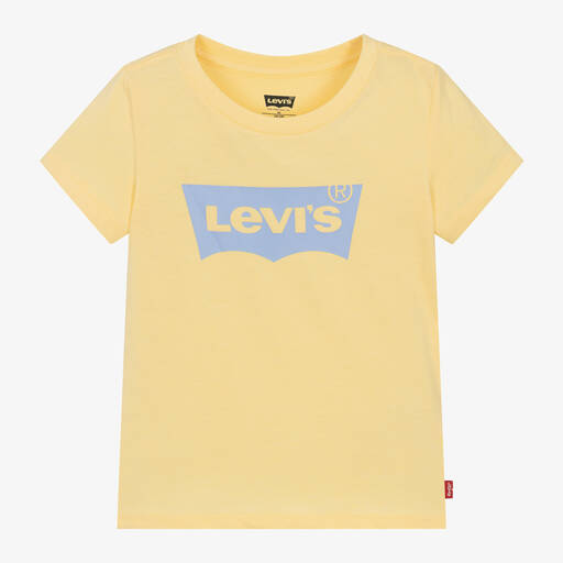 Levi's-Girls Yellow Batwing Logo T-Shirt | Childrensalon