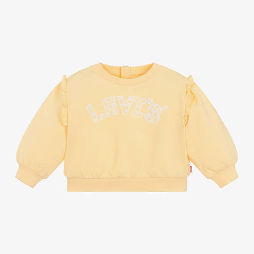 Levi's-Girls Yellow Floral Organic Cotton Sweatshirt | Childrensalon