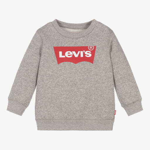 Levi's-Sweat gris chiné en coton bébé | Childrensalon