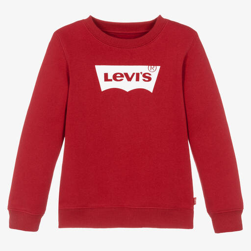 Levi's-سويتشيرت قطن جيرسي لون أحمر للأولاد | Childrensalon