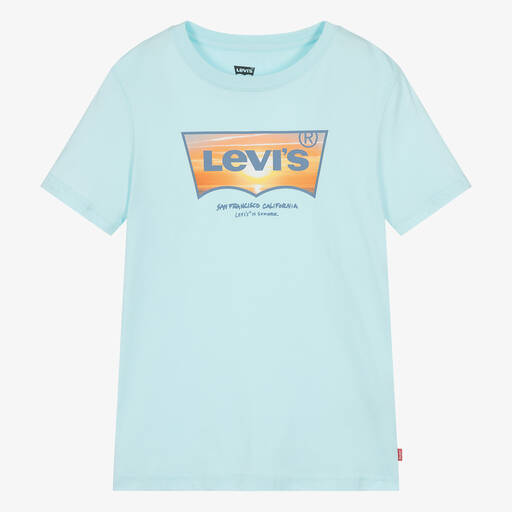 Levi's-Teen Boys Blue Organic Cotton T-Shirt | Childrensalon