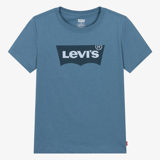 Levi's-تيشيرت قطن جيرسي لون أزرق للمراهقين | Childrensalon