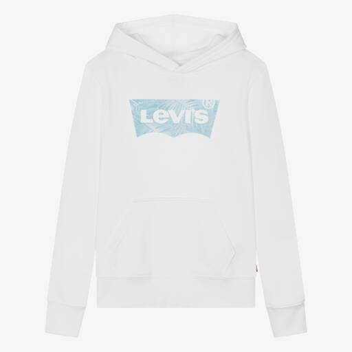 Levi's-Teen Boys White Batwing Logo Hoodie | Childrensalon