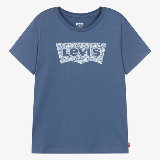 Levi's-Teen Girls Blue Cotton Batwing T-Shirt | Childrensalon