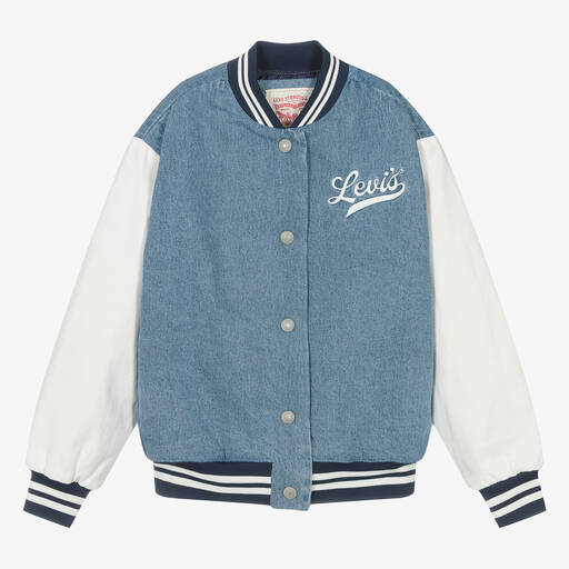 Levi's-Teen Girls Blue Denim Bomber Jacket | Childrensalon