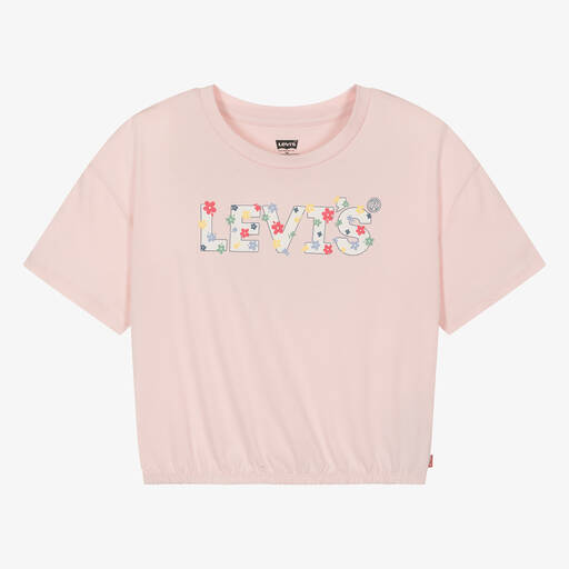 Levi's-Teen Girls Pink Cotton Floral T-Shirt | Childrensalon