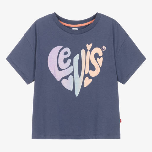 Levi's-Teen Girls Purple Heart Cotton T-Shirt | Childrensalon