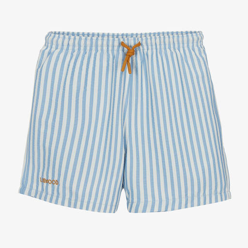 Liewood-Boys Blue Striped Swim Shorts (UPF 40+) | Childrensalon