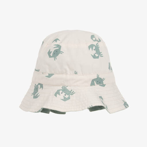 Liewood-Green & Beige Reversible Cotton Sun Hat | Childrensalon