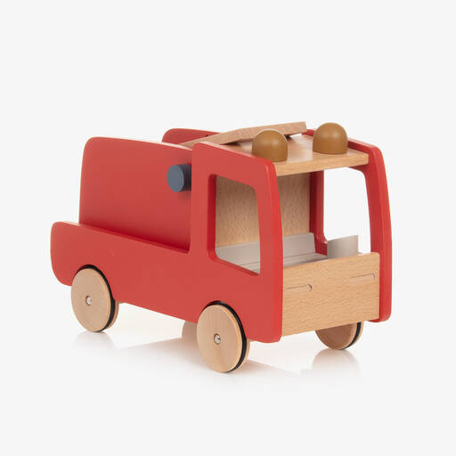 Liewood-لعبة سيارة الإطفاء خشب لون أحمر (27 سم) | Childrensalon