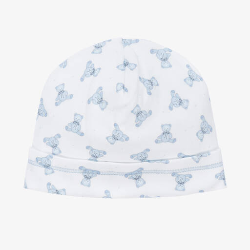 Magnolia Baby-Белая шапочка с голубыми медвежатами | Childrensalon
